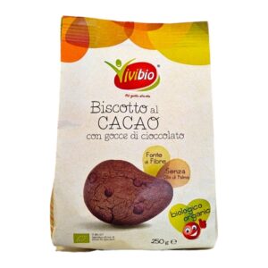 Vivibio Biscotti al Cacao con Gocce di Cioccolato Biologici gr.250
