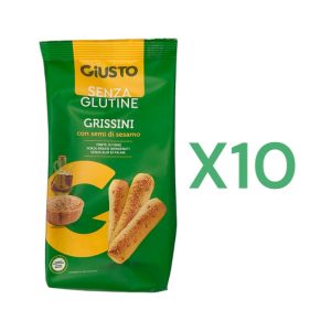 BOX 10x Giusto Grissini con Semi di Sesamo Senza Glutine gr.150