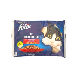 Purina Felix Le Ghiottonerie Manzo e Pollo 4x85g.