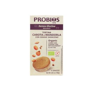 Probios Tortina Carota e Mandorle Con Grano Saraceno Biologica 4x45gr.