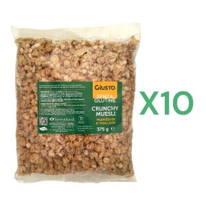 BOX 10X Giusto Crunchy Muesli Mandorle e Nocciole Senza Glutine gr.375