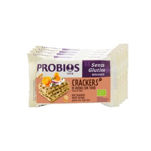 Probios Crackers di Avena con Timo Biologici Senza Glutine 4x35gr.