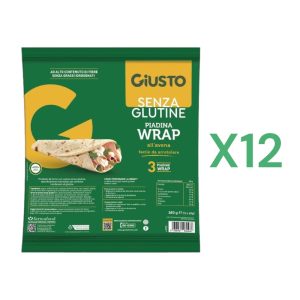 BOX 12x Giusto Piadina Wrap all'Avena Senza Glutine x3 gr.160