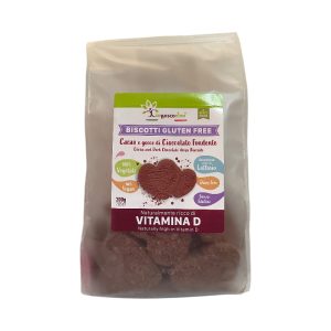 IoBoscoVivo Biscotti Cacao e Gocce di cioccolato Senza Glutine e Biologici gr.200