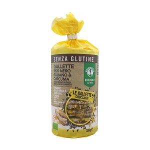 Probios Gallette di Riso Nero Italiano e Curcuma Senza Glutine Biologiche gr.100