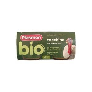 Plasmon Omogeneizzato Biologico Tacchino con Patate Dolci 2x80gr.