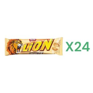 BOX 24x Nestlé Lion White Barretta al Cioccolato Bianco con Wafer e Riso Soffiato gr.30