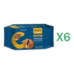 BOX 6X Giusto Diabel Brioches al Cacao e Nocciole gr.180