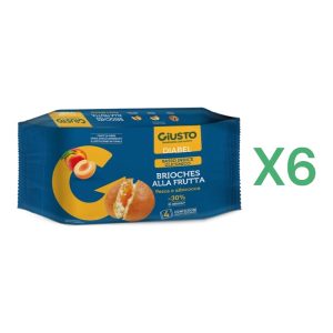 BOX 6x Giusto Diabel Brioches alla Frutta Pesca e Albicocca gr.180
