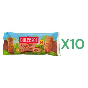 BOX 10x Dulcesol Manjus Con Crema al Cacao gr.100