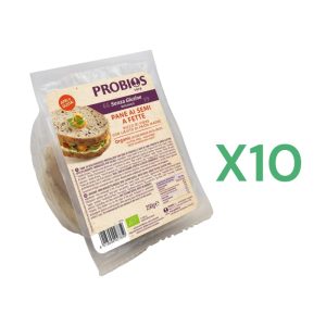BOX 10x Probios Pane a Fette con Semi Biologico Senza Glutine gr.250