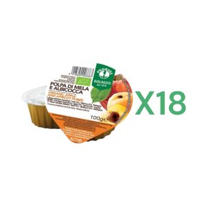 BOX 18x Probios Polpa di Mela e Albicocche Italiane Biologica gr.100