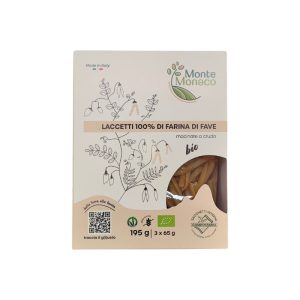 Monte Monaco Pasta Laccetti 100% Farina di Fave Biologico gr.195