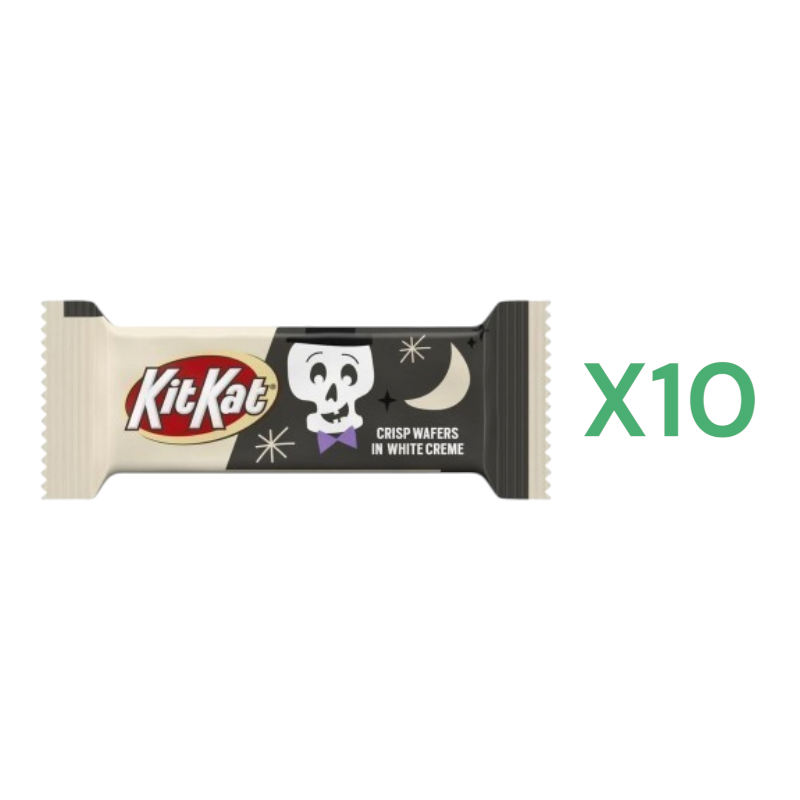 BOX 10x Kit Kat Breaking Bones Wafer Ricoperti con Crema alla Vaniglia Limited Edition gr.15 BOX 10x Kit Kat Breaking Bones Wafer Ricoperti con Crema alla Vaniglia Limited Edition gr.15 - immagine 1