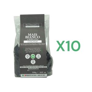 BOX 10x Nutracentis Conchiglie Mais Bianco e Spirulina Biologica Senza glutine gr.250