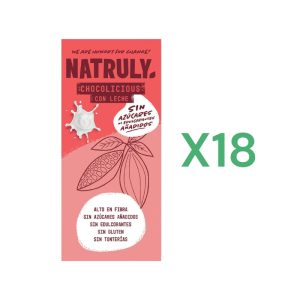 BOX 18x Natruly Chocolicious al Latte Biologica gr.85