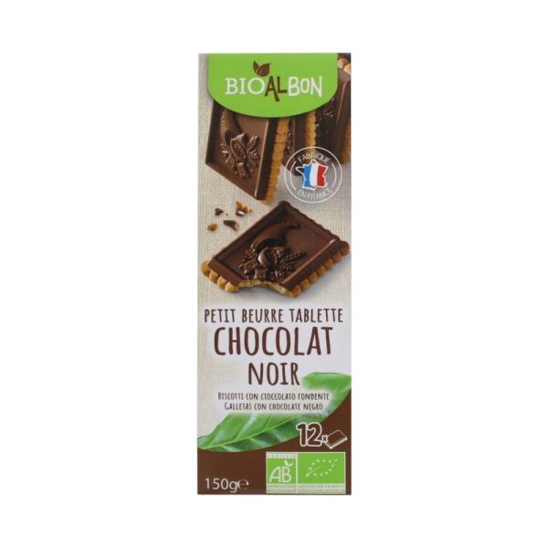 Bio al Bon Biscotti con Tavoletta di Cioccolato Fondente Biologici gr.150