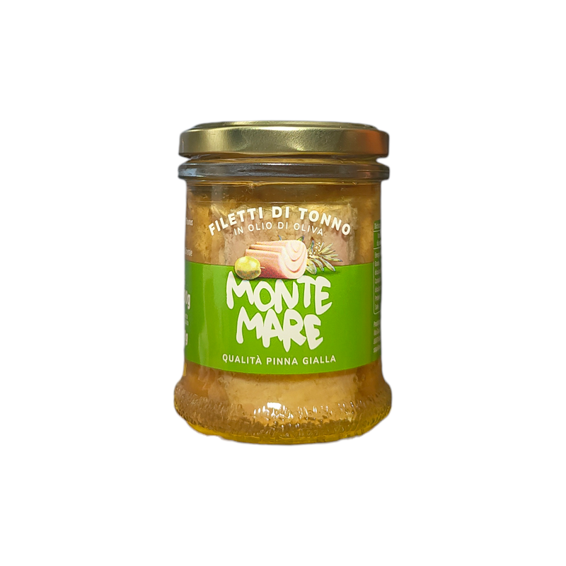Monte Mare Filetti di Tonno Pinna Gialla in Olio di Oliva gr.180 (2) Monte Mare Filetti di Tonno Pinna Gialla in Olio di Oliva gr.180 - immagine 1