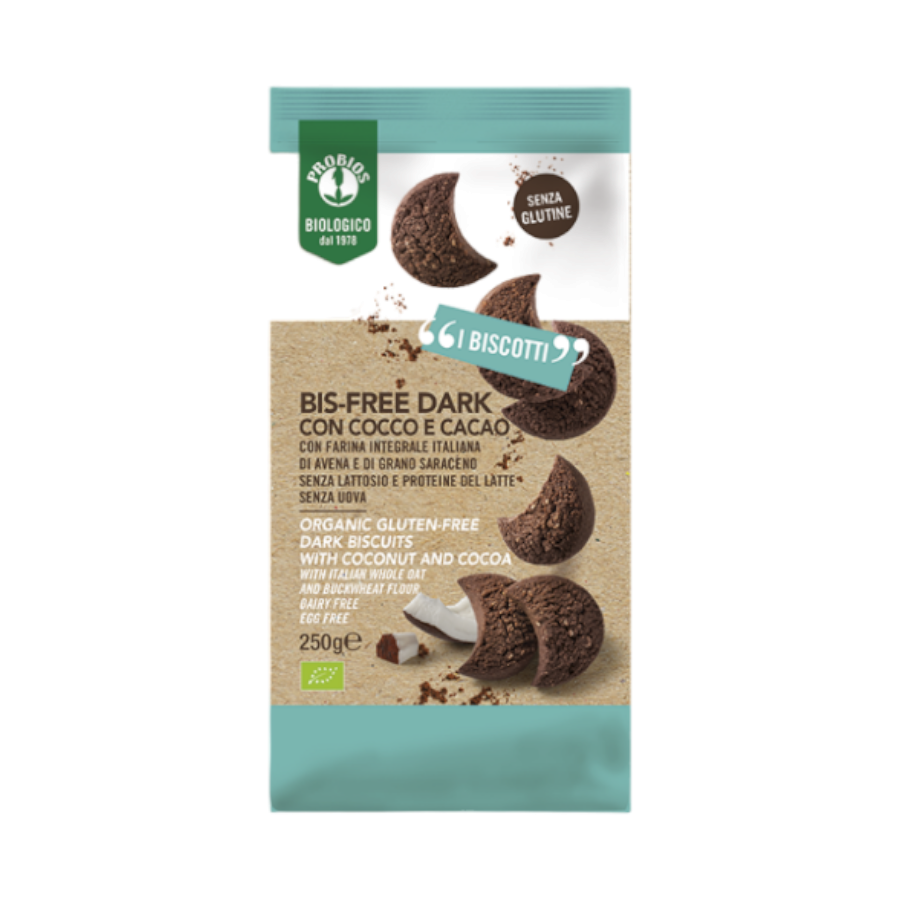 Probios-Bis-Free-Dark-con-Cocco-e-Cacao-Biologico-gr.250.png Probios Bis-Free Dark con Cocco e Cacao Biologico gr.250 - immagine 1