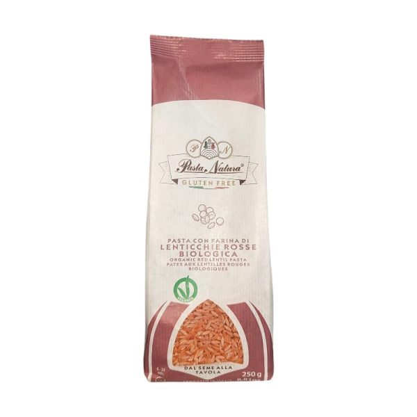 Pasta Natura Risoni con Farina di Lenticchie Rosse Biologica Senza Glutine gr.250