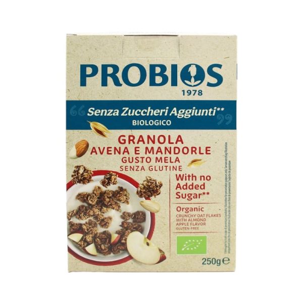 Probios Granola Avena Mandorle e Mela Senza Zuccheri Aggiunti Biologico gr.250