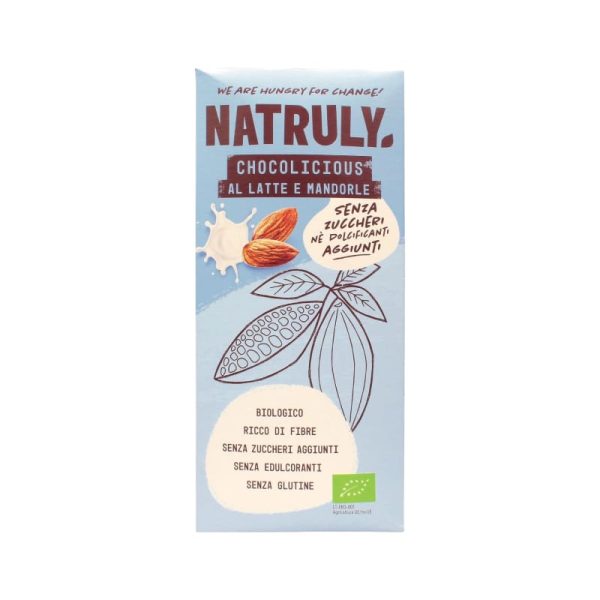 Natruly Chocolicious al Latte e Mandorle Biologica gr.85