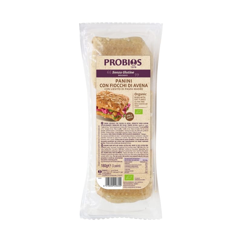 WhatsApp-Image-2025-11-07-at-16.25.47.jpeg Probios Panini Con Fiocchi di Avena Integrale Biologico Senza Glutine gr.180 - immagine 1