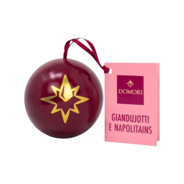 Domori Pallina di Natale Rossa con Gianduiotti e Napolitains gr.60
