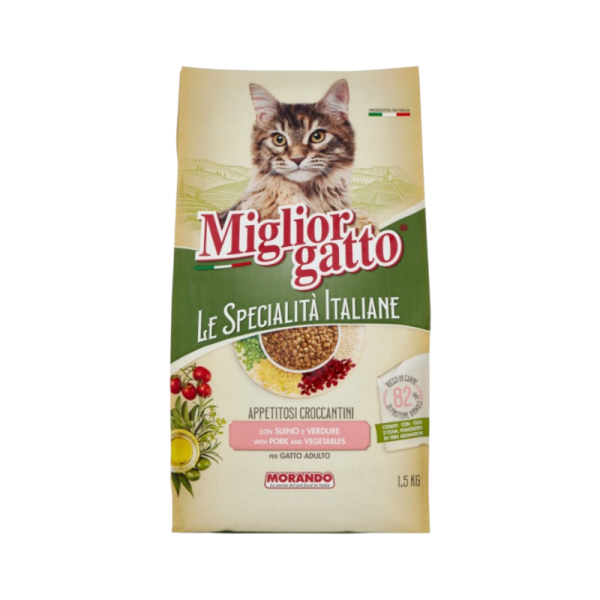 Miglior Gatto Le Specialità Italiane Croccantini con Suino e Verdure kg.1,5